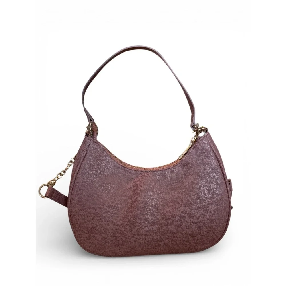 Bebe Emma Small Hobo Shoulder Bag Dark Blush Gold Chain Accents MSRP 109